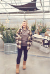 Chocolate Plaid Sherpa Lined Button Jacket