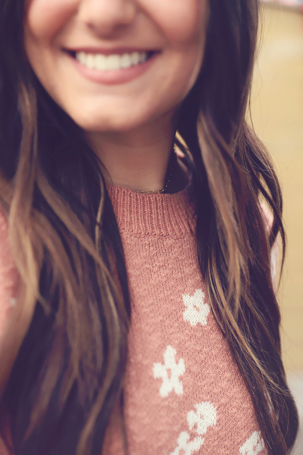 Terra Cotta Floral Sweater