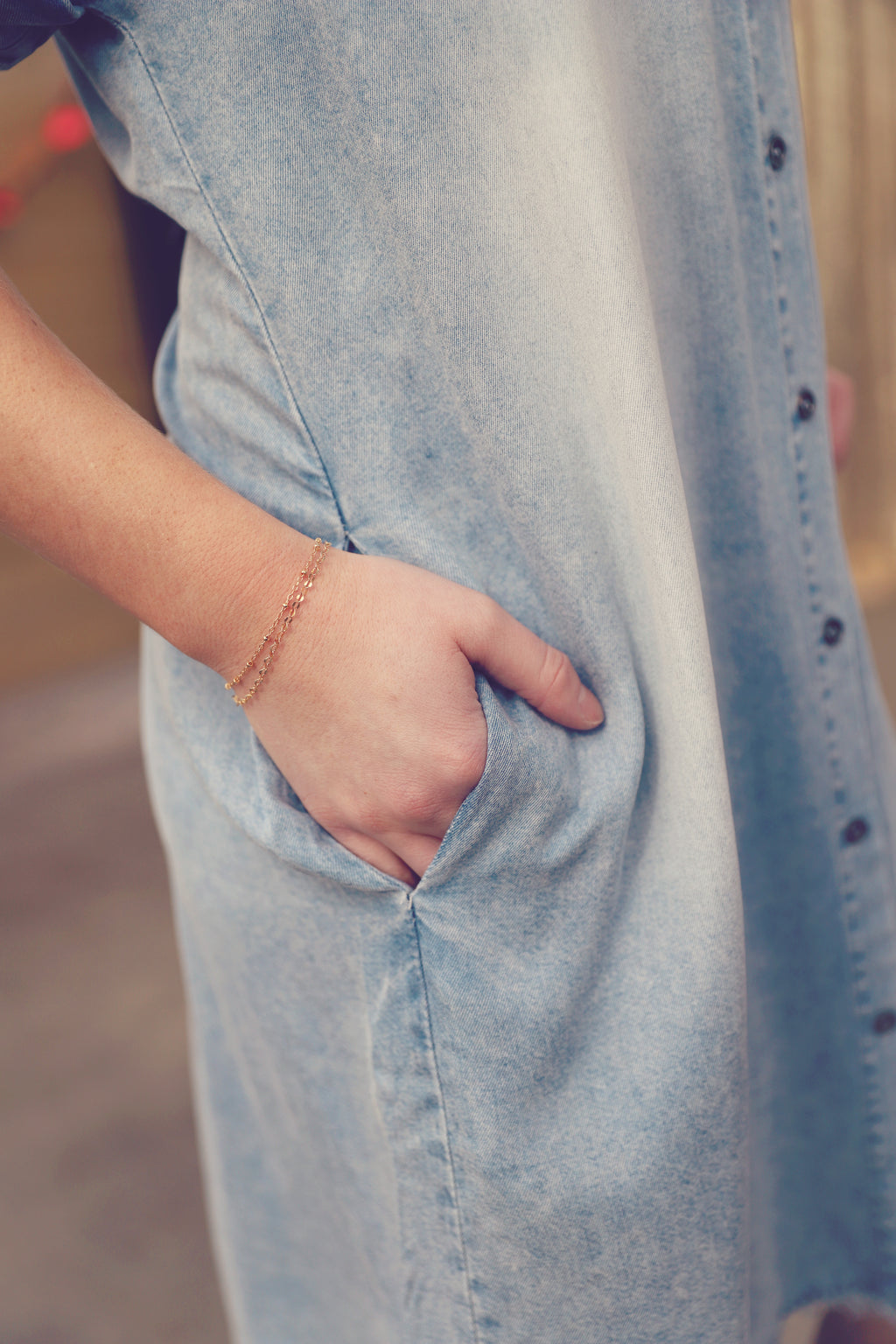 Light Denim Shirt Mini Dress