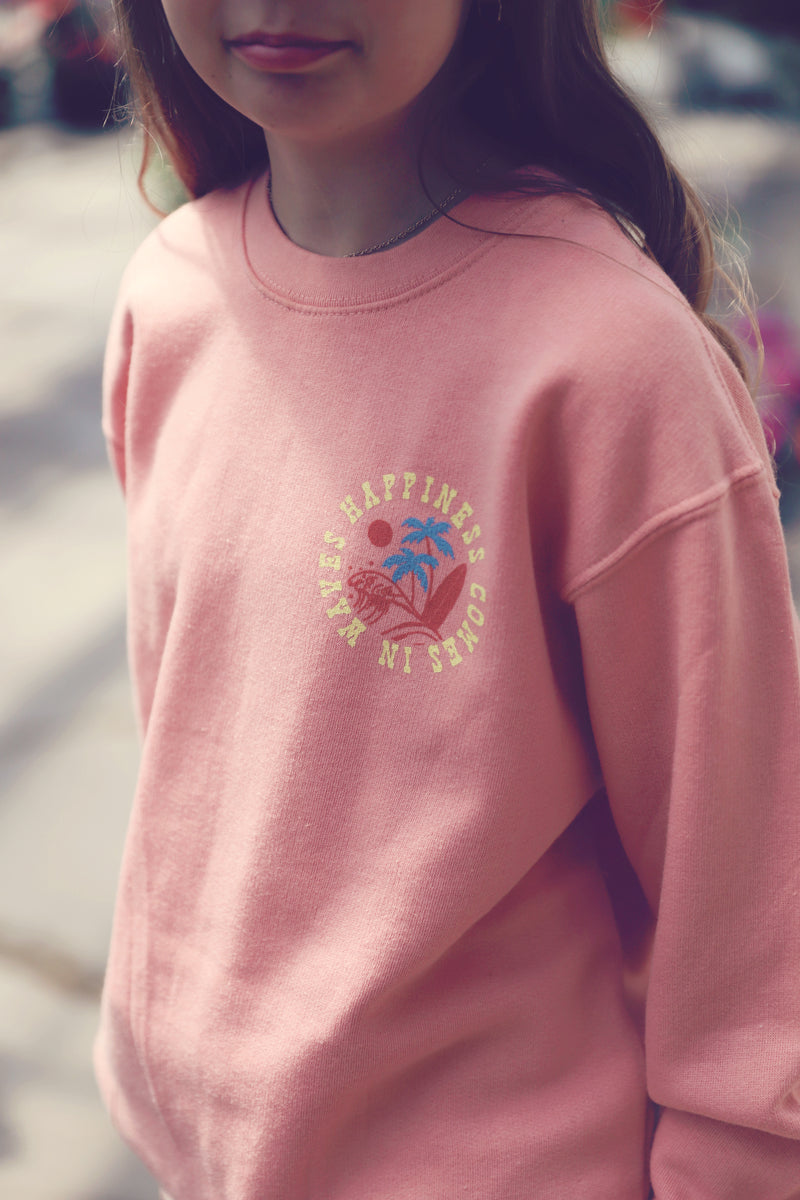 Kids Mauve Sun & Waves Crew