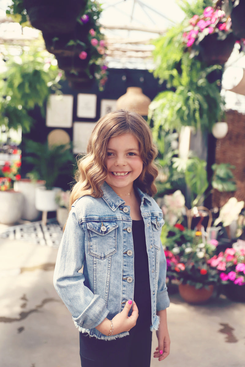 Kancan Girls Medium Wash Denim Jacket