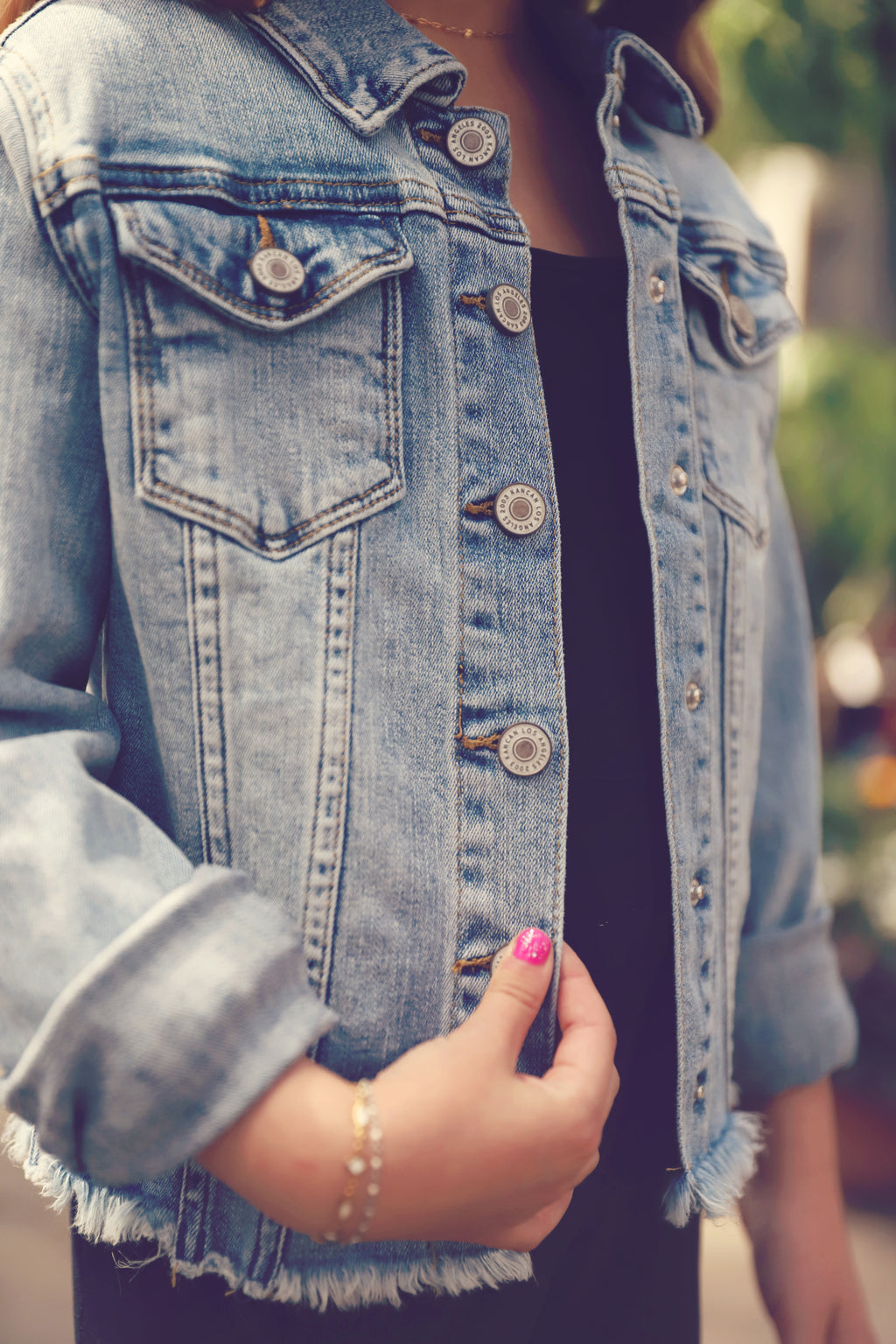 Kancan Girls Medium Wash Denim Jacket