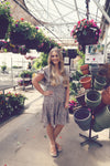 Light Blue Ditsy Floral Flutter Sleeve Dress