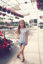 Little Girls Striped Embroidered Top