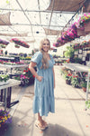 Light Chambray Denim Midi Dress