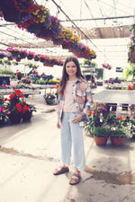 Girls Peach Plaid Shacket