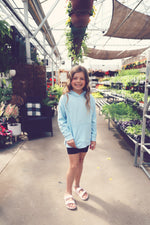 Girls Sky Blue Pullover Hoodie