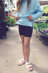 Girls Black Biker Short