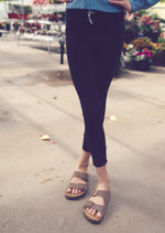 Girls Black Lux Cuffed Jogger