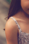 Girls Taupe Printed Tiered Dress