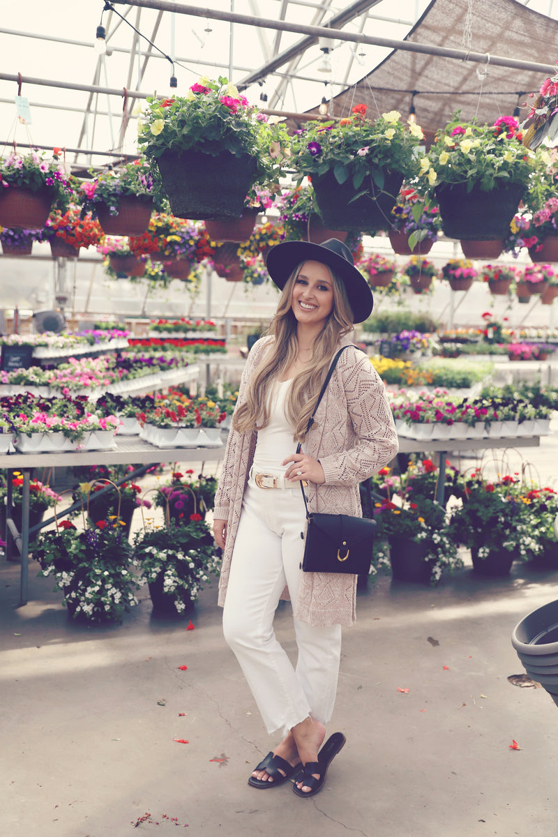 Khaki Open Knit Cardigan