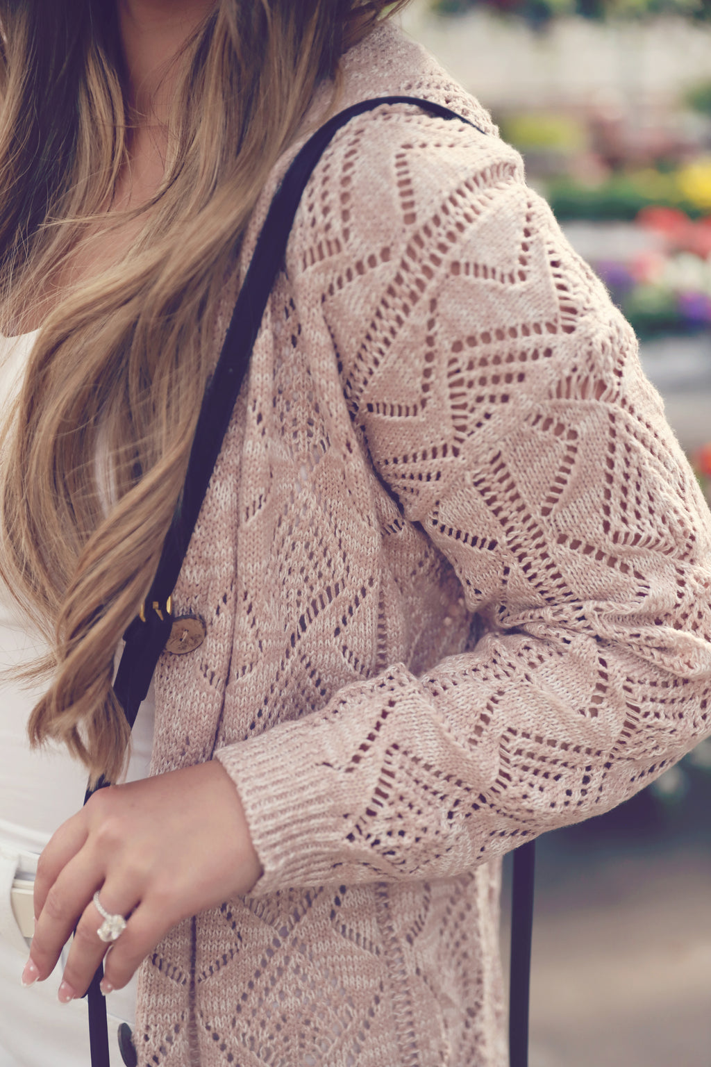 Khaki Open Knit Cardigan
