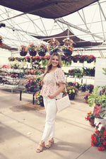 Floral Print Bubble Sleeve Peplum Top
