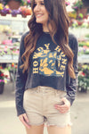 Washed Charcoal Howdy Honey Crop Tee