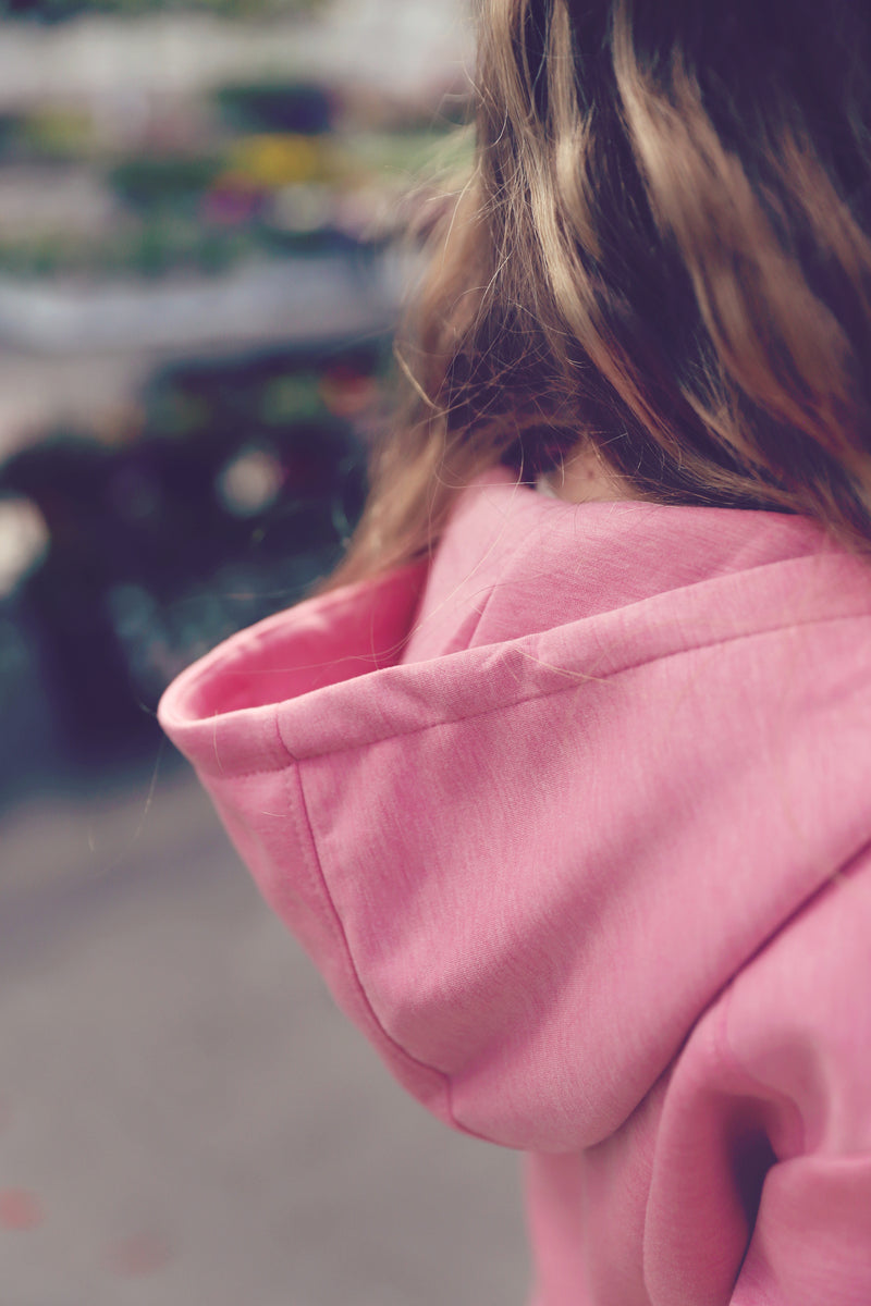 Girls Rose Scuba Front Zip Hoodie