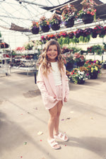 Girls Pink Scuba Cardigan
