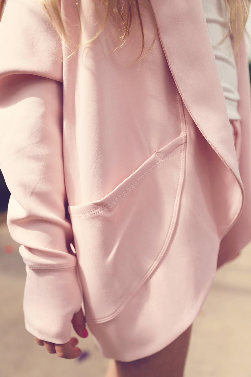 Girls Pink Scuba Cardigan