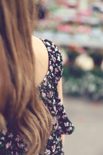 Girls Ruched Floral Ruffle Top