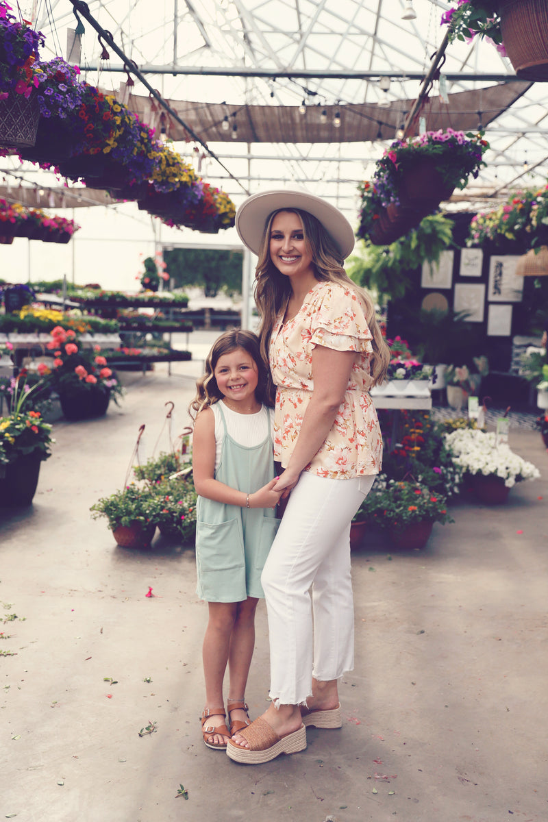 Girls Sage Overall Romper