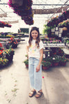 Kids White Floral Dreams Graphic Tee