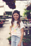 Kids White Floral Dreams Graphic Tee