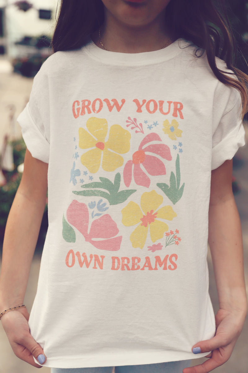 Kids White Floral Dreams Graphic Tee