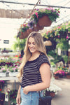 Black Striped Crochet Knit Top