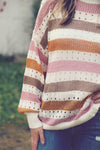 Multi Color Open Knit Sweater
