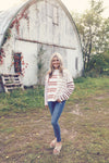 Brown Striped Chenille Sweater