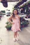 Girls Blush Tiered Gauze Dress