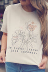 Beige Graves Into Gardens Graphic Tee