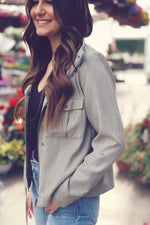 Sage Cropped Utility Zipper Jacket