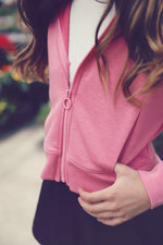 Girls Rose Scuba Front Zip Hoodie