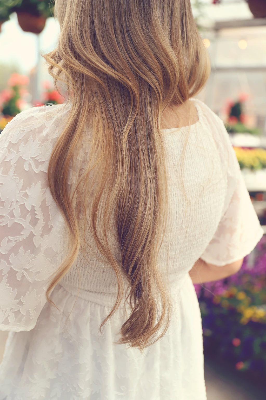 White V-Neck Flutter Sleeve Peplum Top