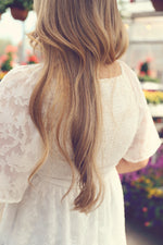 White V-Neck Flutter Sleeve Peplum Top