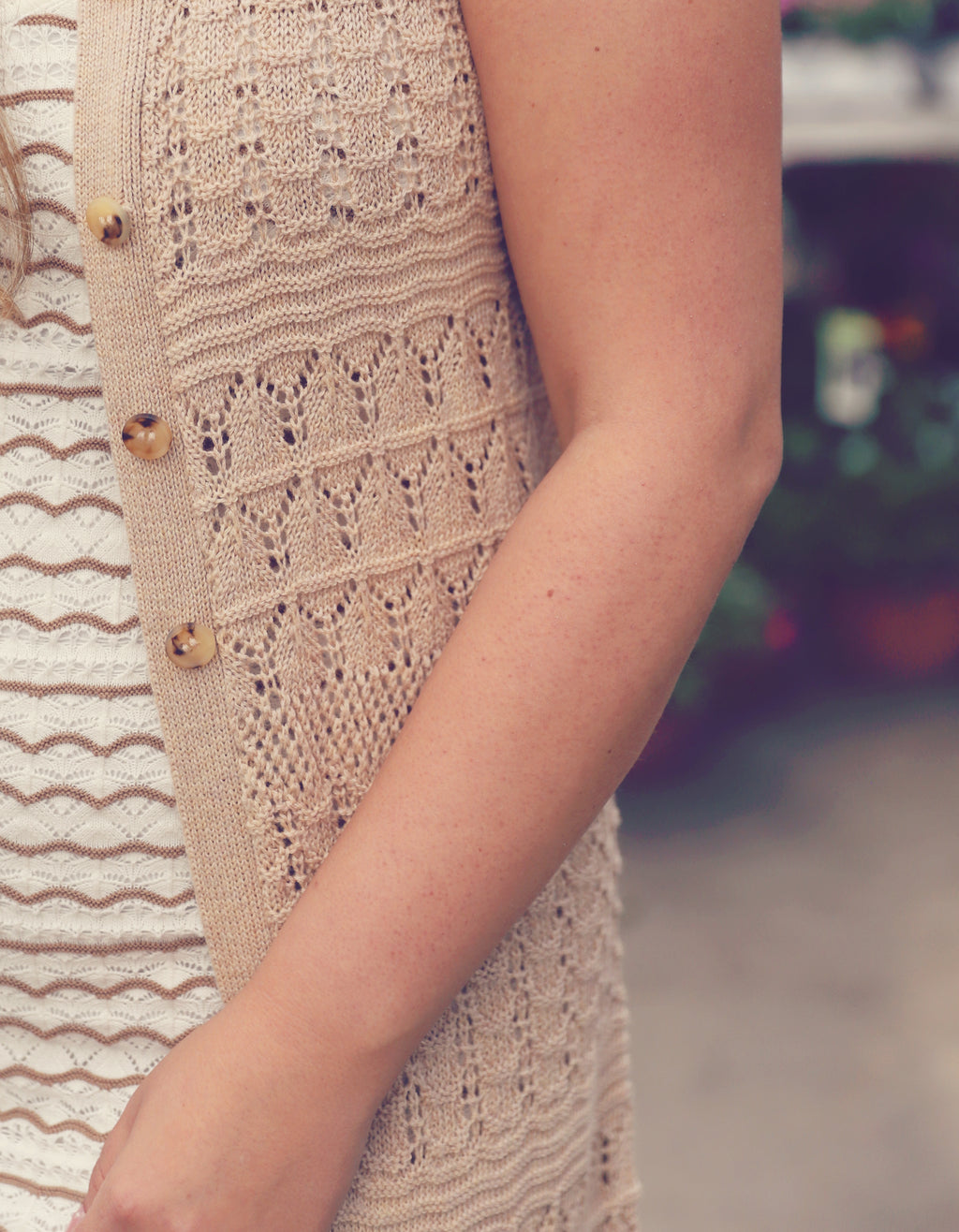 Natural Crochet Knit Duster