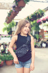 Little Girls Black Ribbed Tank