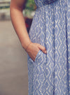 Blue Printed Midi Sundress