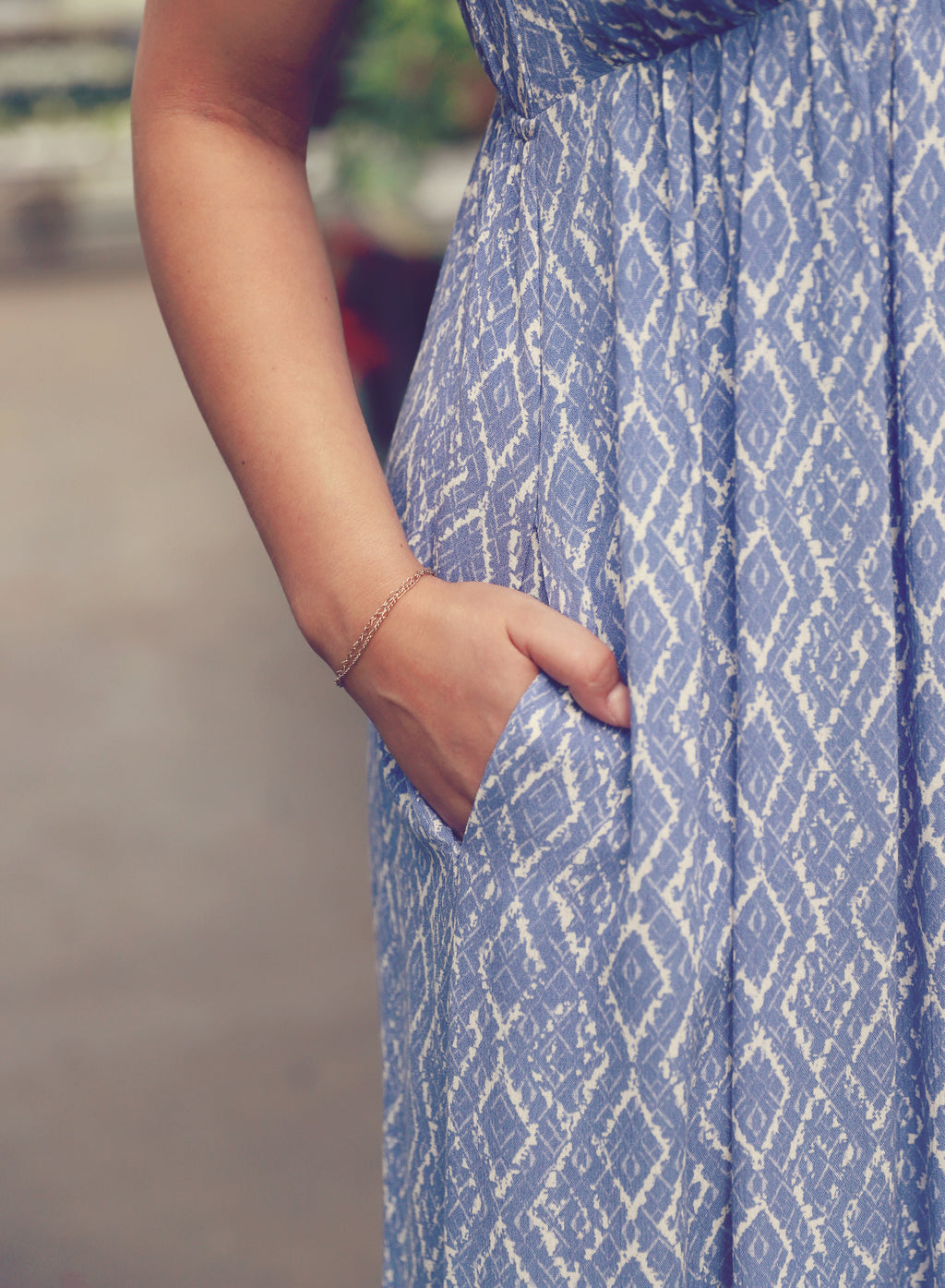 Blue Printed Midi Sundress
