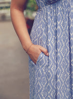 Blue Printed Midi Sundress