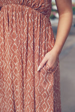 Apricot Printed Midi Sundress