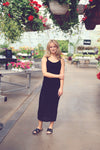 Black Crochet Cami Midi Dress