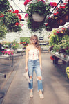 Ivory Floral Embroidered Corset Top