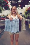 Olive Stone Tencel Patch Pocket Shorts