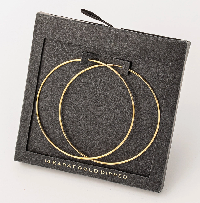 Gold Large Skinny Hoops