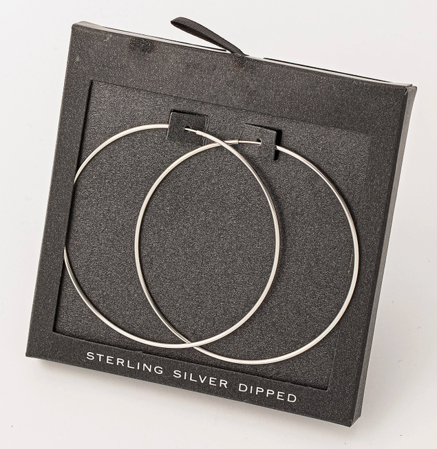 Silver Large Skinny Hoops