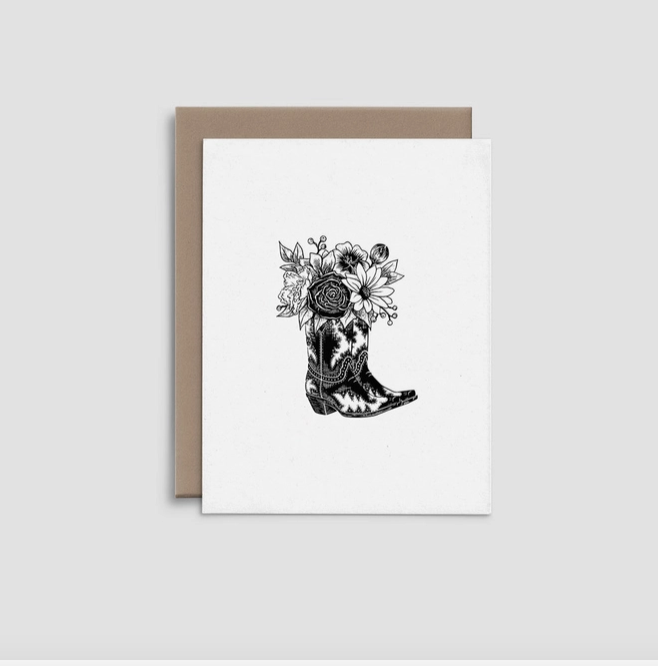 R. Rebellion Cowboy Boots Letterpress Card