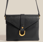 Black Faux Leather Square Shoulder Bag