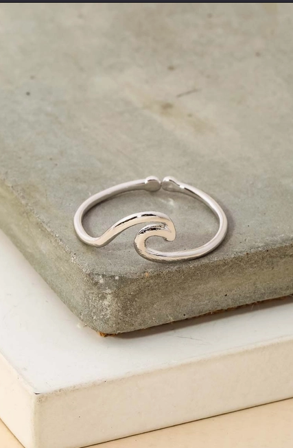 Silver Wave Adjustable Ring