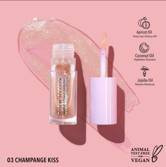 Moira Glow Getter Hydrating Lip Oil (003, Champagne Kiss)